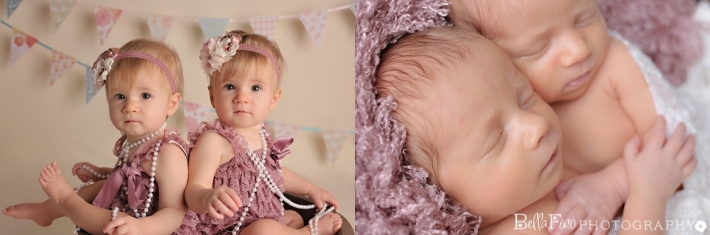 twin baby and newborn photos in garner