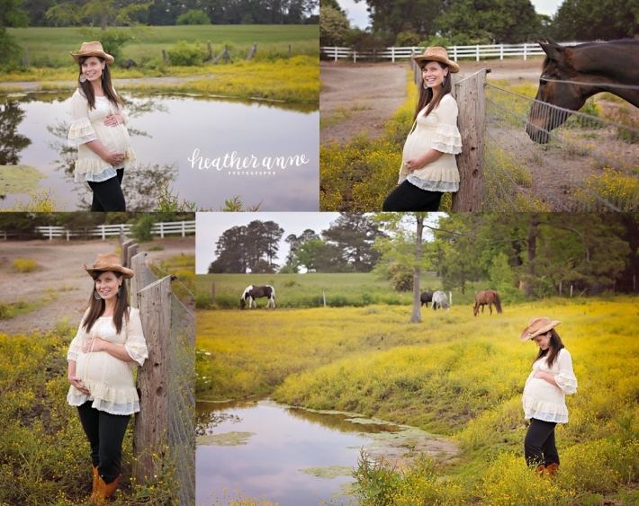 Raleigh Maternity Photos with Horses