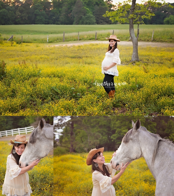 Raleigh Maternity Photos with Horses